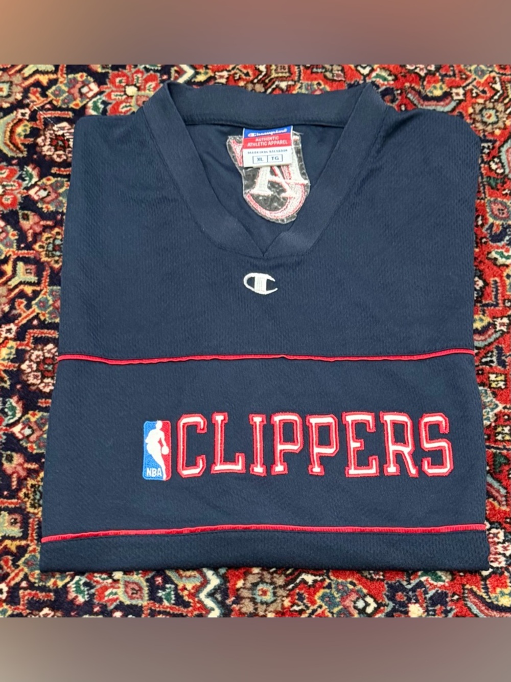 VINTAGE CHAMPION LOS ANGELES CLIPPERS SHOOTING SHIRT XL